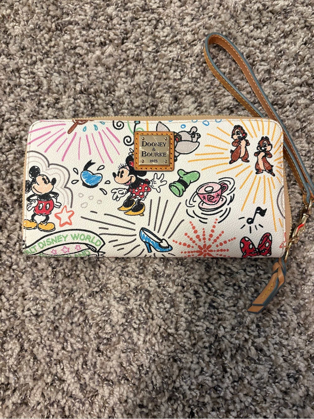 Dooney & Bourke White Disney Mickey & Friends Zip Wristlet